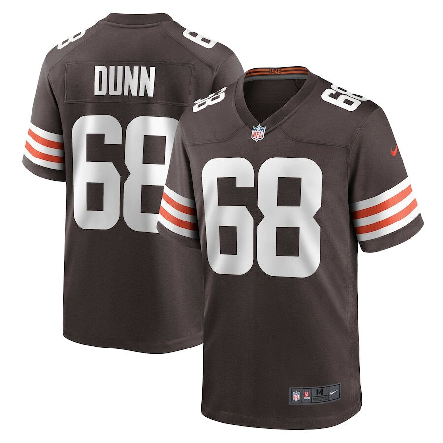 Men's Cleveland Browns Michael Dunn Brown Jersey.