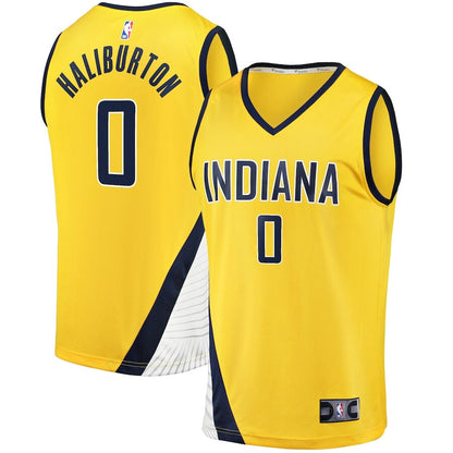 Men's Indiana Pacers Tyrese Haliburton Gold Jersey