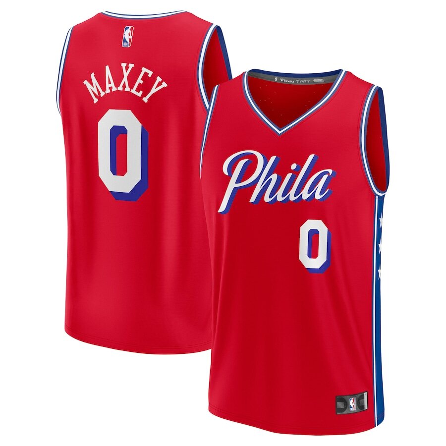 Men's Philadelphia 76ers Tyrese Maxey Red Jersey