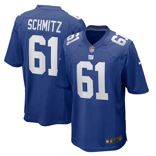 Men's New York Giants John Michael Schmitz Royal Jersey.