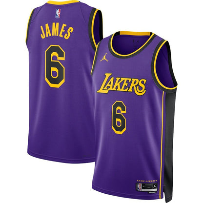 Men's Los Angeles Lakers LeBron James Purple Jersey