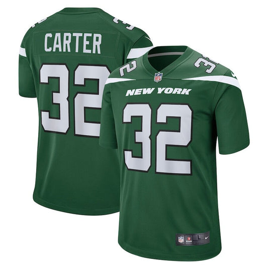 Men's New York Jets Michael Carter Gotham Green Jersey.