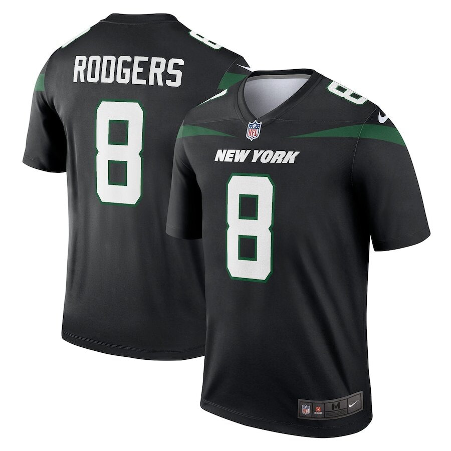 Men's New York Jets Aaron Rodgers Black Jersey