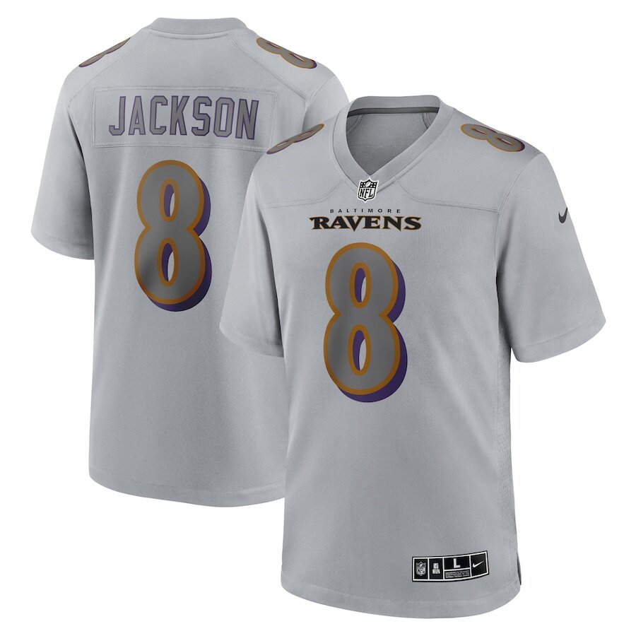 Men's Baltimore Ravens Lamar Jackson Gray Jersey