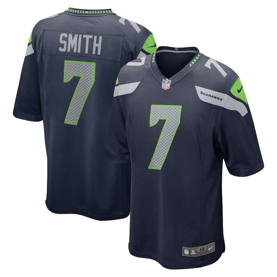 Men's Seattle Seahawks Geno Smith Navy Jersey