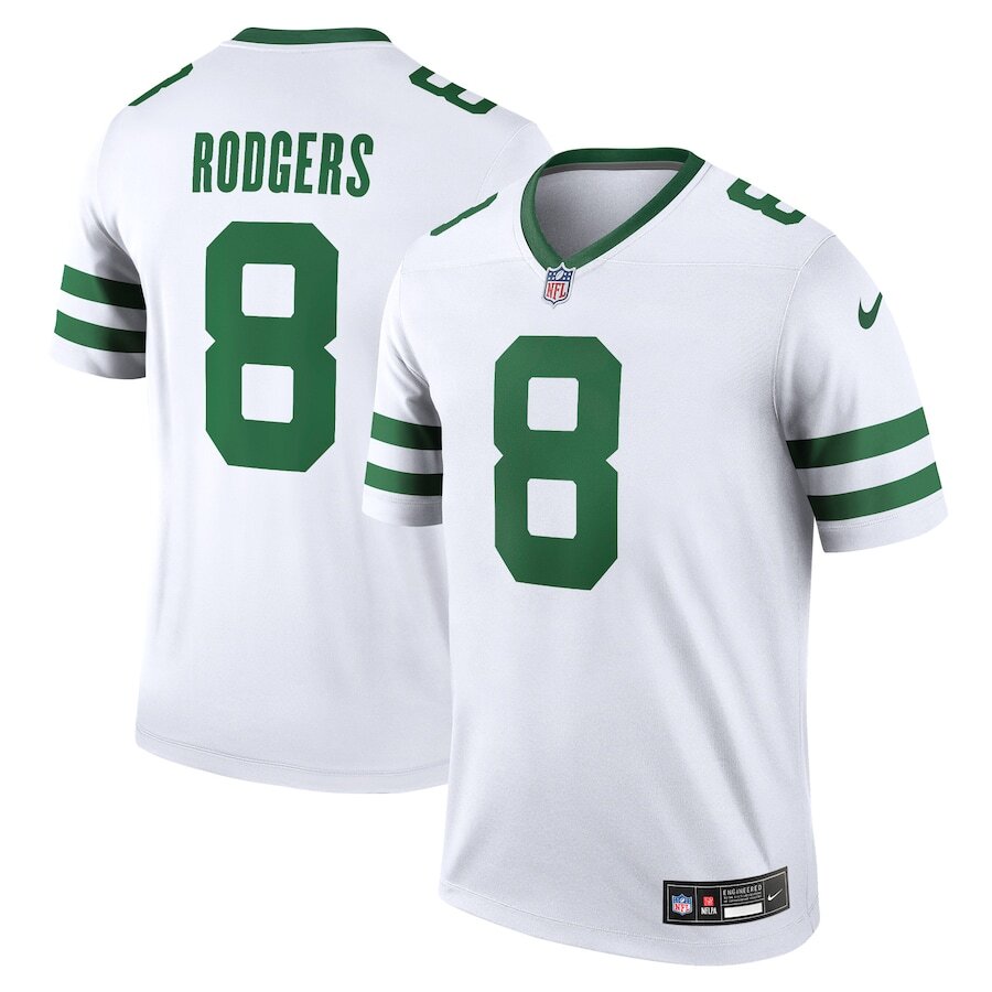 Men's New York Jets Aaron Rodgers White Jersey