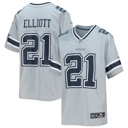 Men's Dallas Cowboys Ezekiel Elliott Silver Jersey