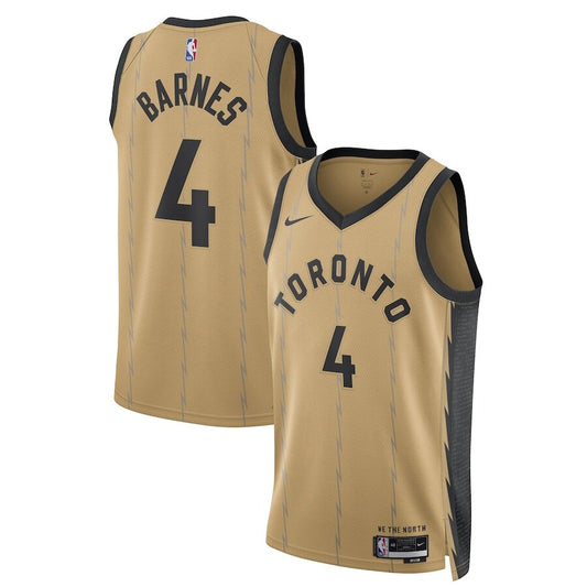 Men's Toronto Raptors Scottie Barnes Gold Jersey