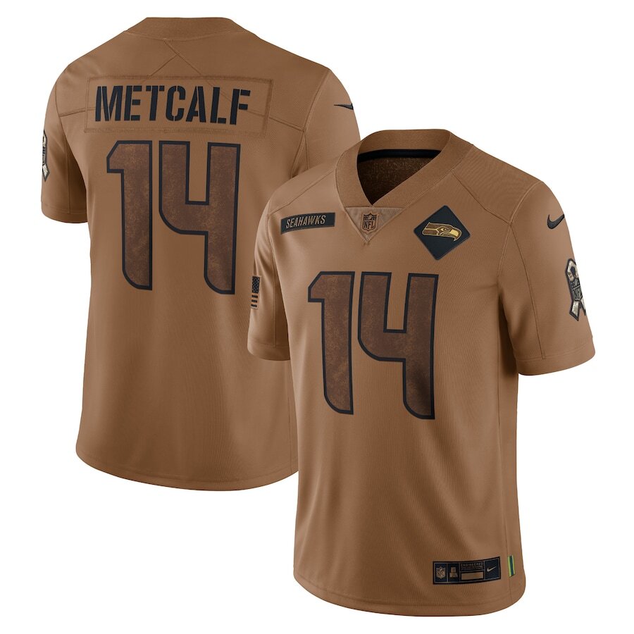 Men's Seattle Seahawks DK Metcalf Brown Jersey