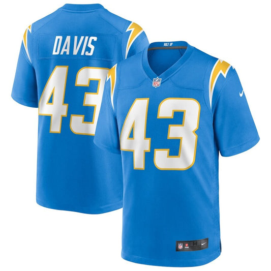 Men's Los Angeles Chargers Michael Davis Powder Blue Jersey.