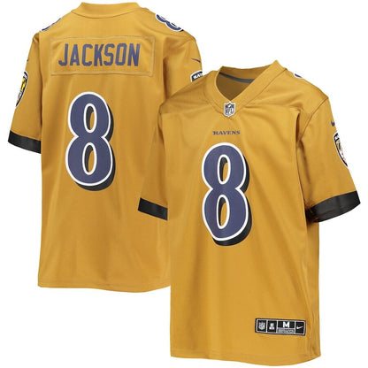 Men's Baltimore Ravens Lamar Jackson Gold Jersey