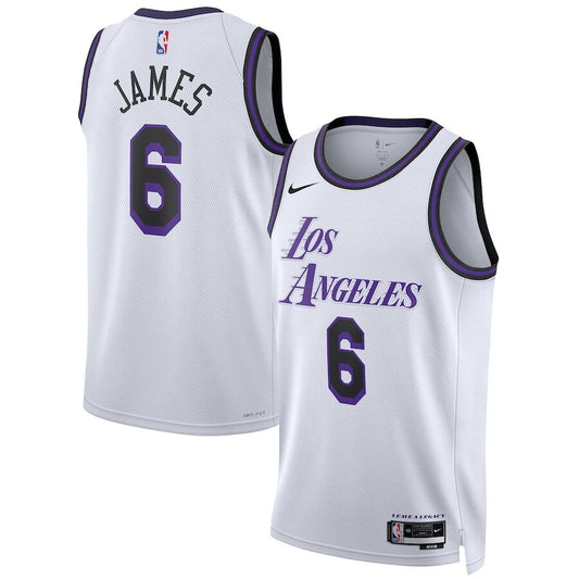 Men's Los Angeles Lakers LeBron James White Jersey