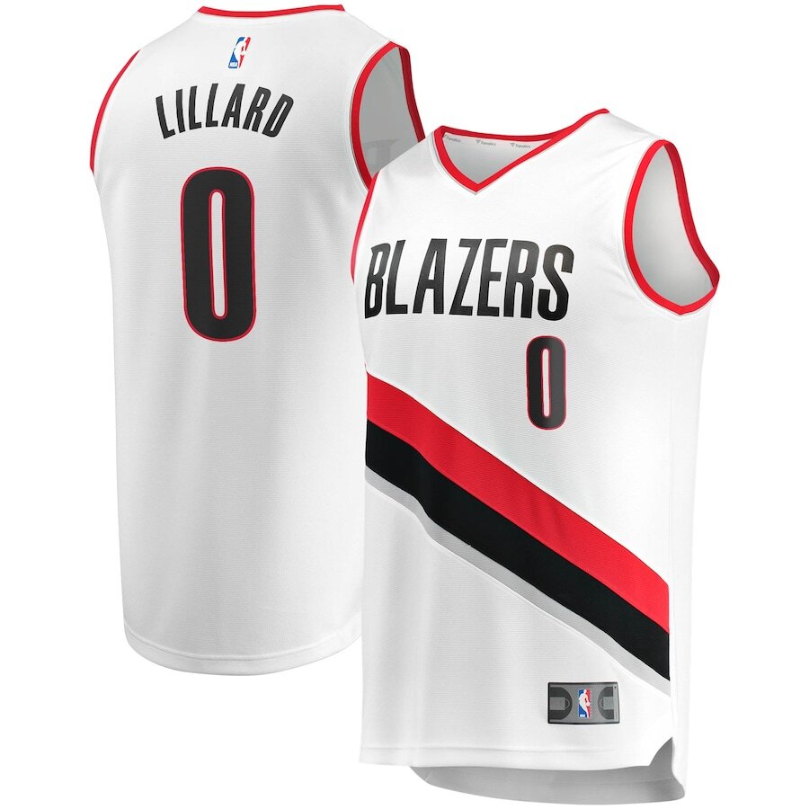 Men's Portland Trail Blazers Damian Lillard White Jersey