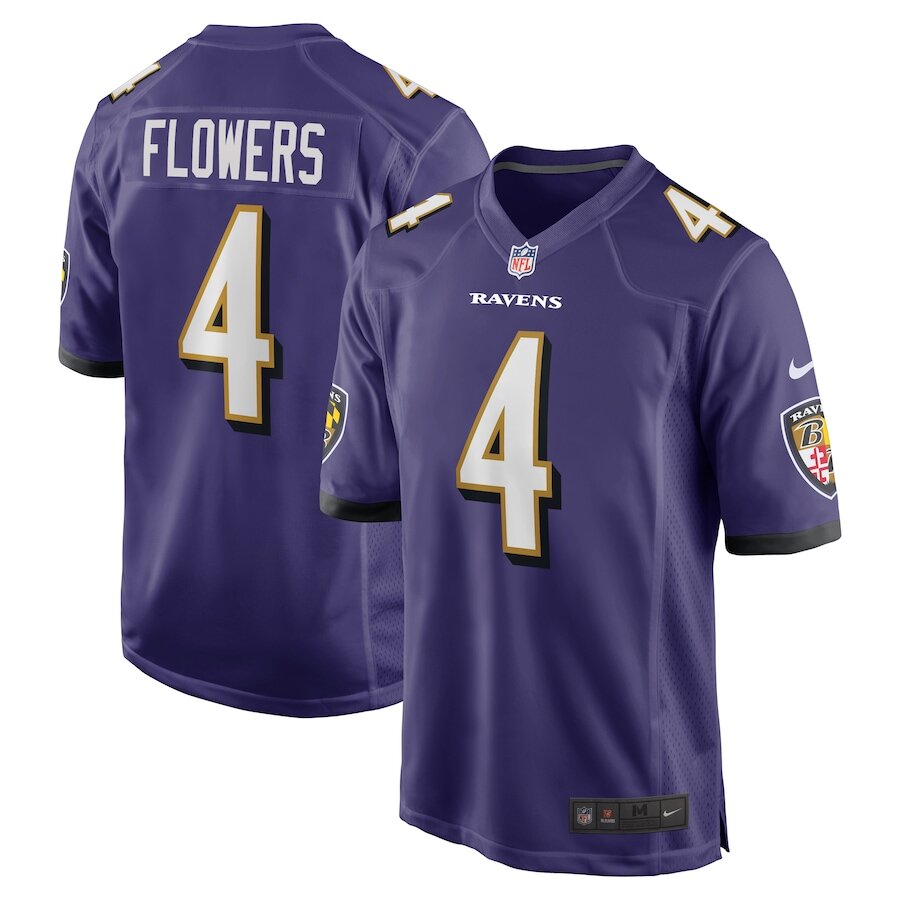 Men's Baltimore Ravens Zay Flowers Purple Jersey