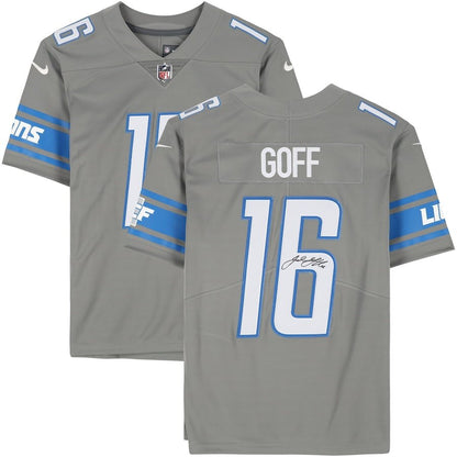 Men's Detroit Lions Jared Goff Steel Jersey