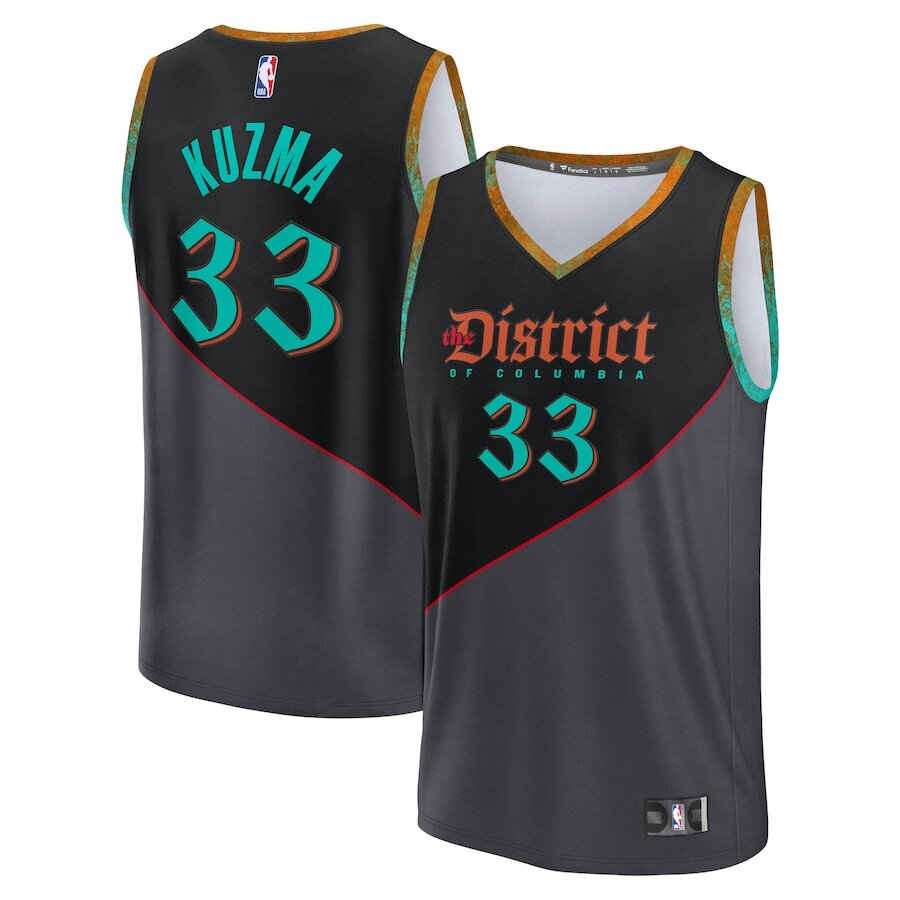 Men's Washington Wizards Kyle Kuzma Black Jersey