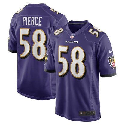 Men's Baltimore Ravens Michael Pierce Purple Jersey.