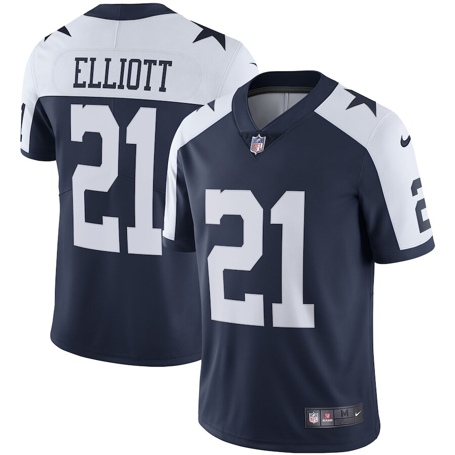 Men's Dallas Cowboys Ezekiel Elliott Navy Alternate Jersey