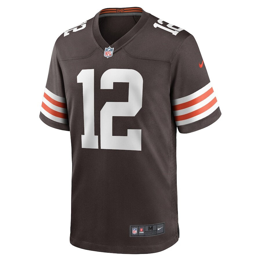 Men's Cleveland Browns Michael Woods II Brown Jersey.