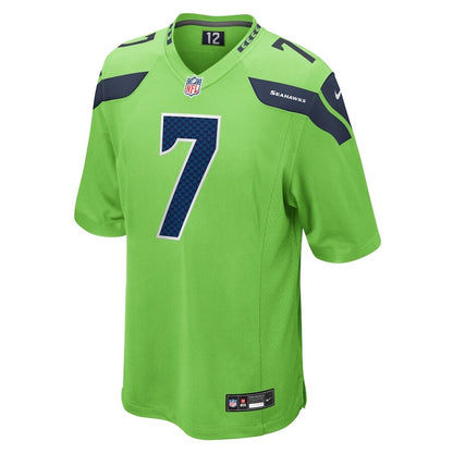 Men's Seattle Seahawks Geno Smith Neon Green Jersey