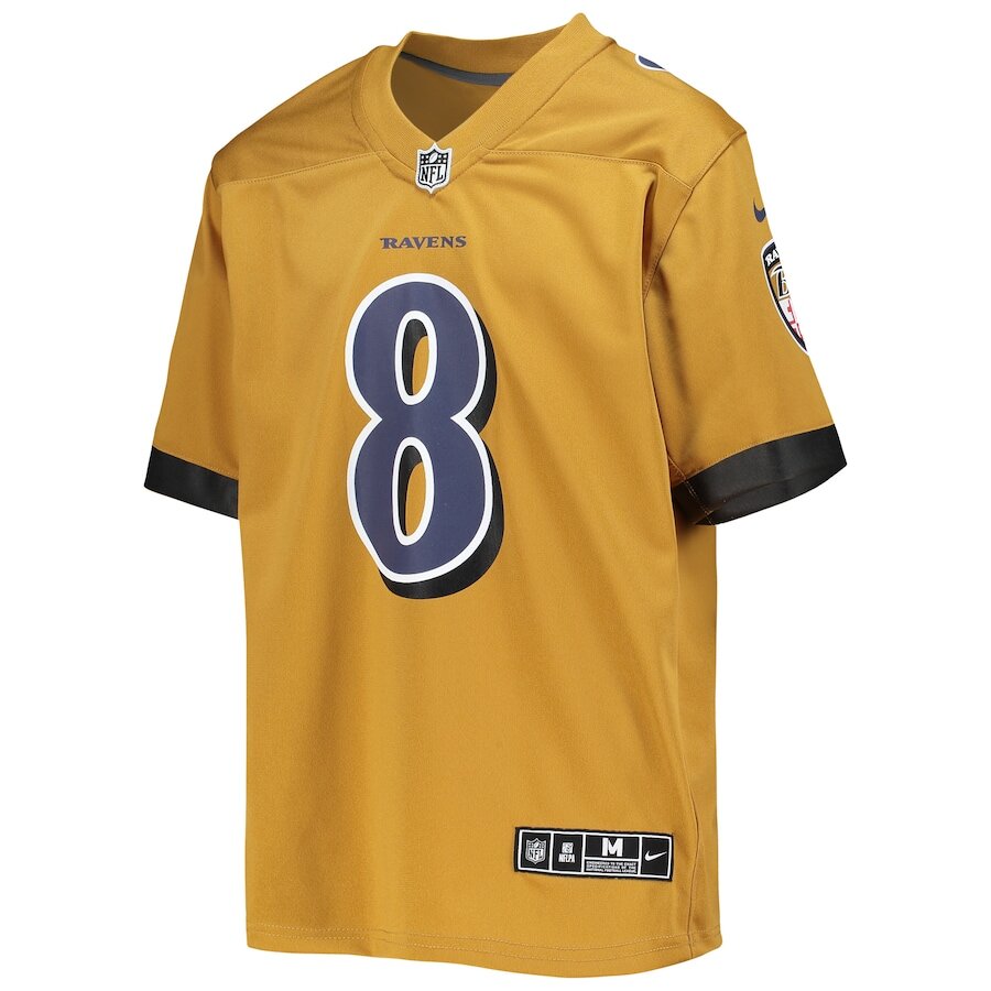 Men's Baltimore Ravens Lamar Jackson Gold Jersey