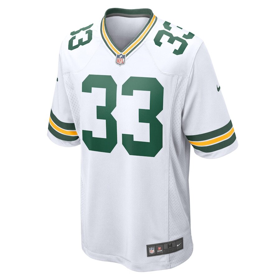 Men's Green Bay Packers Aaron Jones White Jersey