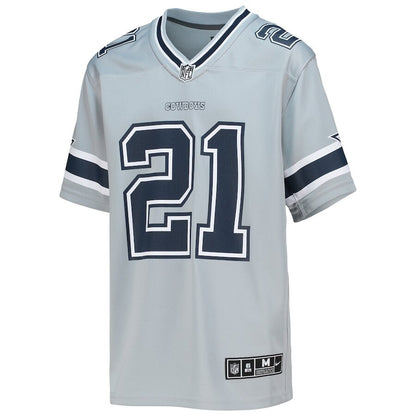 Men's Dallas Cowboys Ezekiel Elliott Silver Jersey