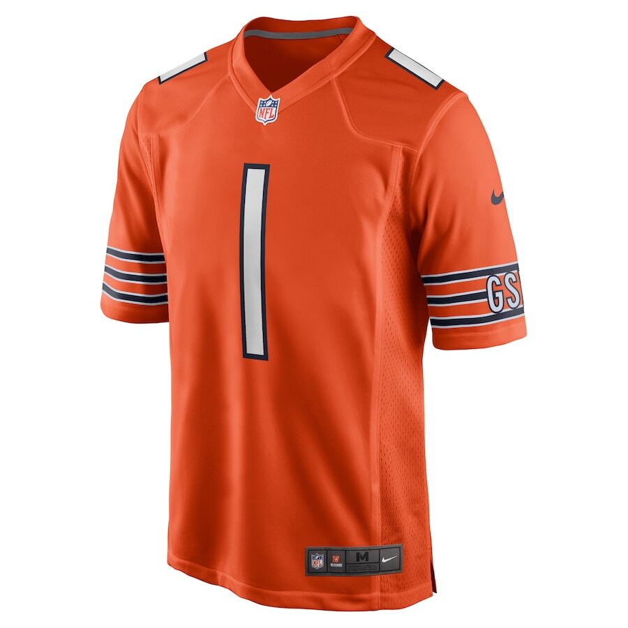 Men's Chicago Bears Justin Fields Orange Jersey