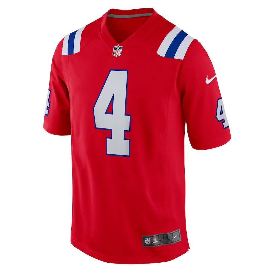 Men's New England Patriots Bailey Zappe Red Alternate Jersey