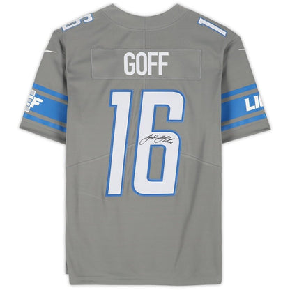 Men's Detroit Lions Jared Goff Steel Jersey