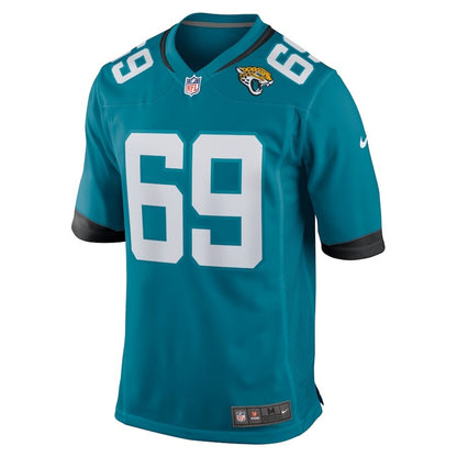 Men's Jacksonville Jaguars Tyler Shatley Teal Jersey.