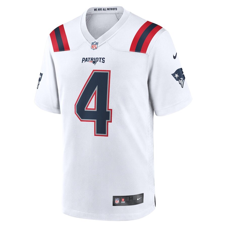 Men's New England Patriots Bailey Zappe White Jersey