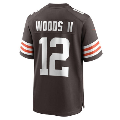 Men's Cleveland Browns Michael Woods II Brown Jersey.