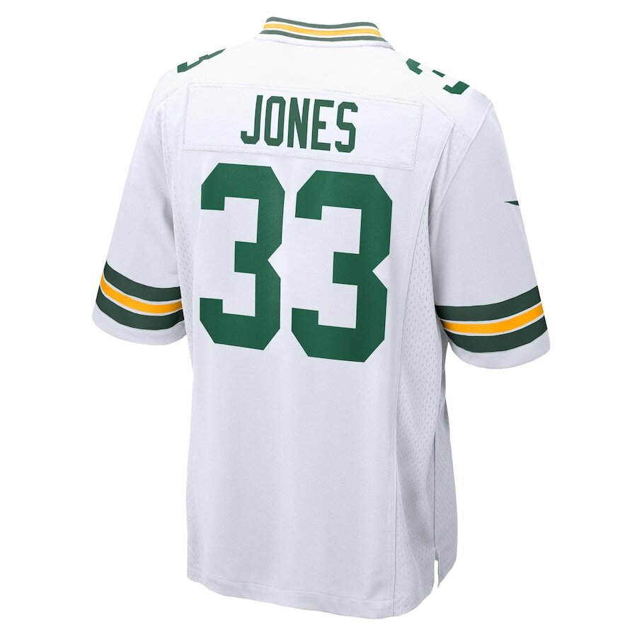 Men's Green Bay Packers Aaron Jones White Jersey