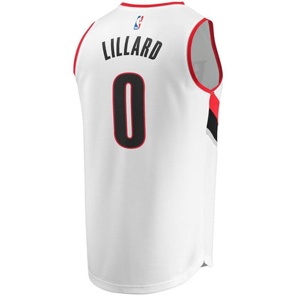 Men's Portland Trail Blazers Damian Lillard White Jersey