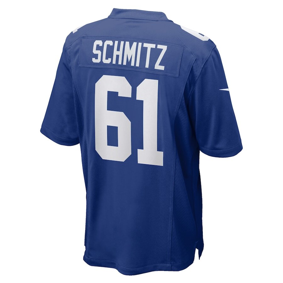 Men's New York Giants John Michael Schmitz Royal Jersey.