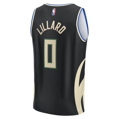 Men's Milwaukee Bucks Damian Lillard Black Jersey