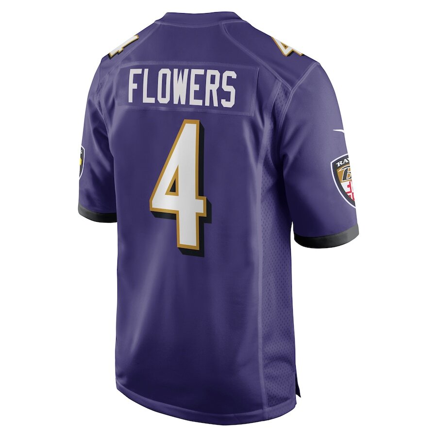 Men's Baltimore Ravens Zay Flowers Purple Jersey