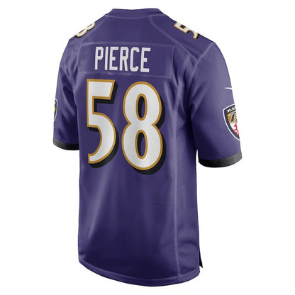 Men's Baltimore Ravens Michael Pierce Purple Jersey.