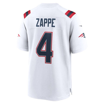 Men's New England Patriots Bailey Zappe White Jersey