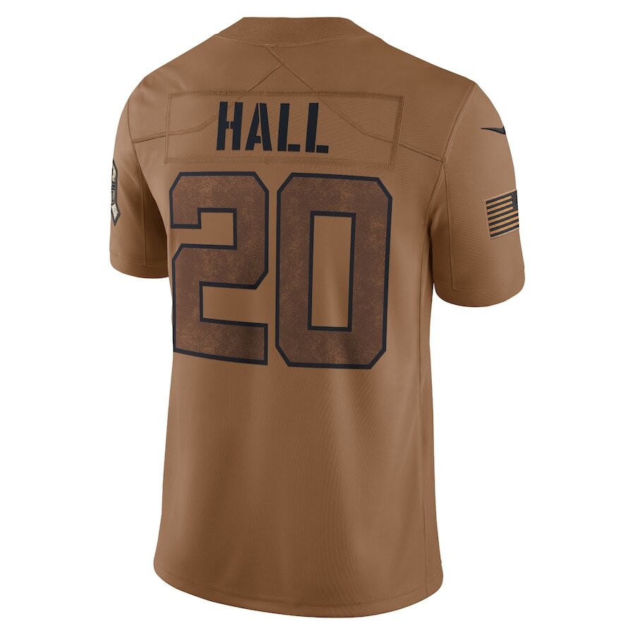 Men's New York Jets Breece Hall Brown Jersey