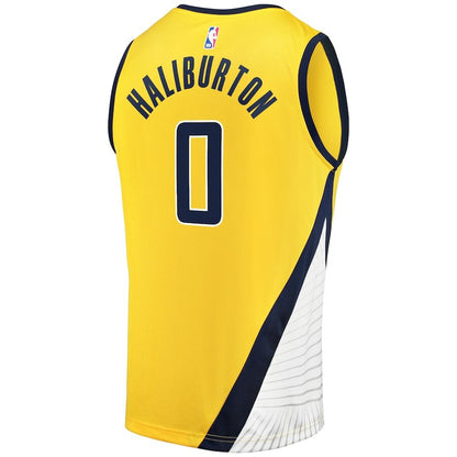 Men's Indiana Pacers Tyrese Haliburton Gold Jersey