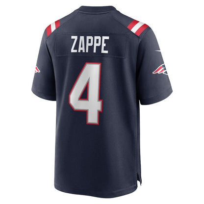 Men's New England Patriots Bailey Zappe Navy Jersey