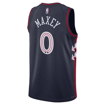 Men's Philadelphia 76ers Tyrese Maxey Navy Jersey