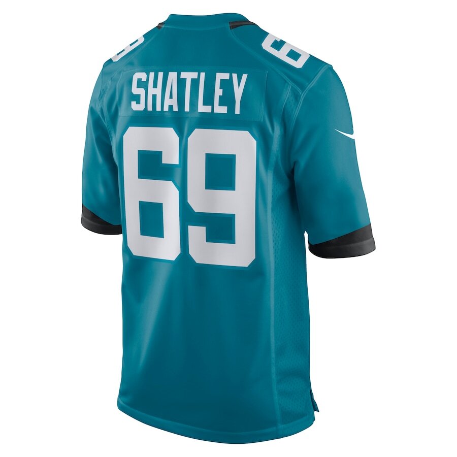 Men's Jacksonville Jaguars Tyler Shatley Teal Jersey.