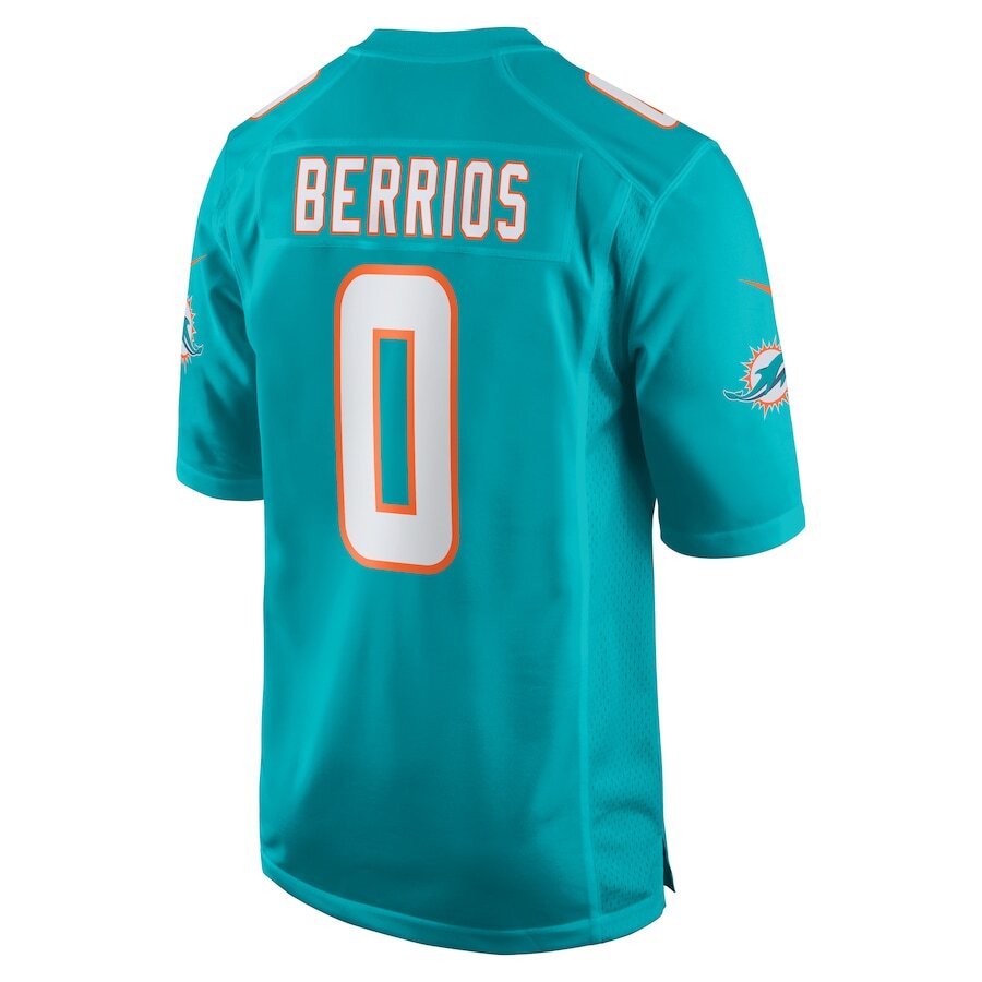 Men's Miami Dolphins Braxton Berrios Aqua Jersey