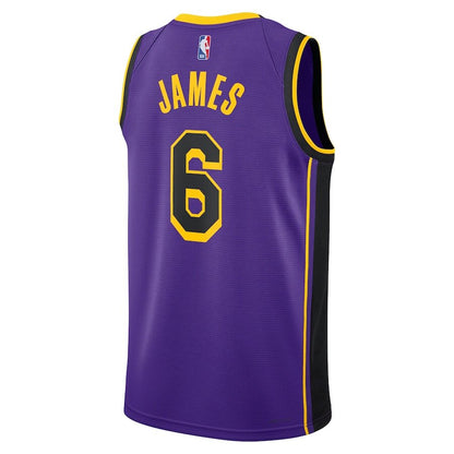 Men's Los Angeles Lakers LeBron James Purple Jersey