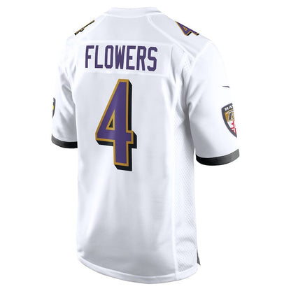 Men's Baltimore Ravens Zay Flowers White Jersey