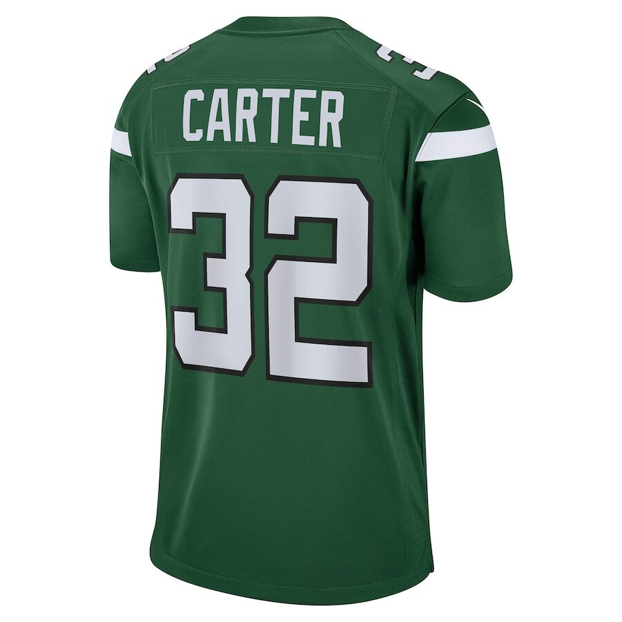 Men's New York Jets Michael Carter Gotham Green Jersey.