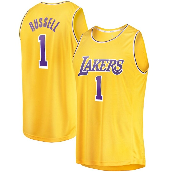 Men's Los Angeles Lakers D'Angelo Russell Gold Jersey